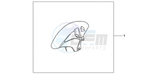 CBR1000RA9 France - (F / ABS CMF REP) drawing CARBON FIBER FRONT FENDER