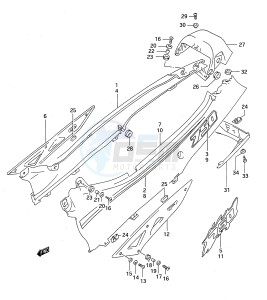 GSX750F (E28) drawing FRAME COVER (MODEL P R)