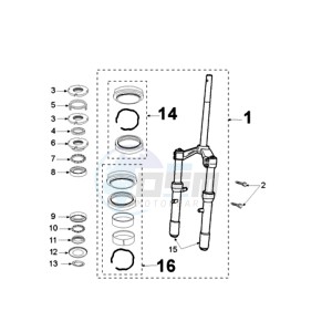 SAT 250 drawing FRONT FORK / STEERINGHEAD 6,35