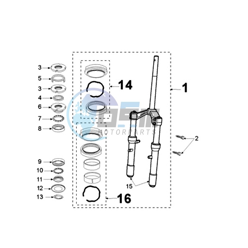 FRONT FORK / STEERINGHEAD 6,35