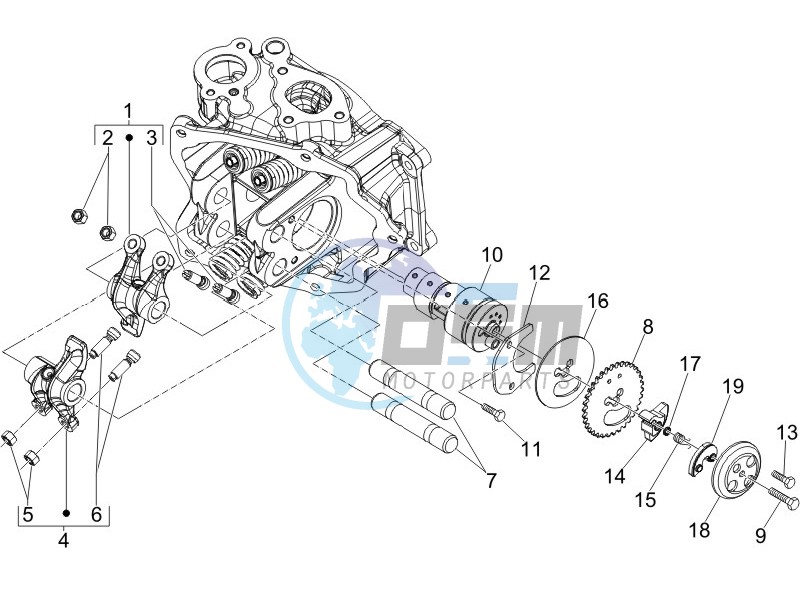 Camshaft - Rocking levers support unit