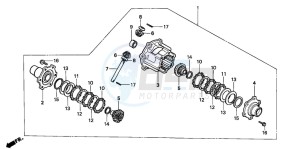 TRX350 FOURTRAX drawing DIFFERENTIAL GEAR