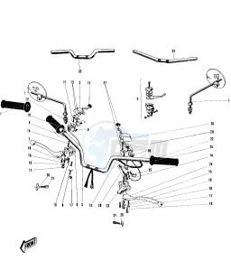 W1 W2 TT SS [COMMANDER) (TT-SS ) 650 [COMMANDER) drawing HANDLEBAR -- W2SS_W2TT- - -- LATE PRODUCTION- -