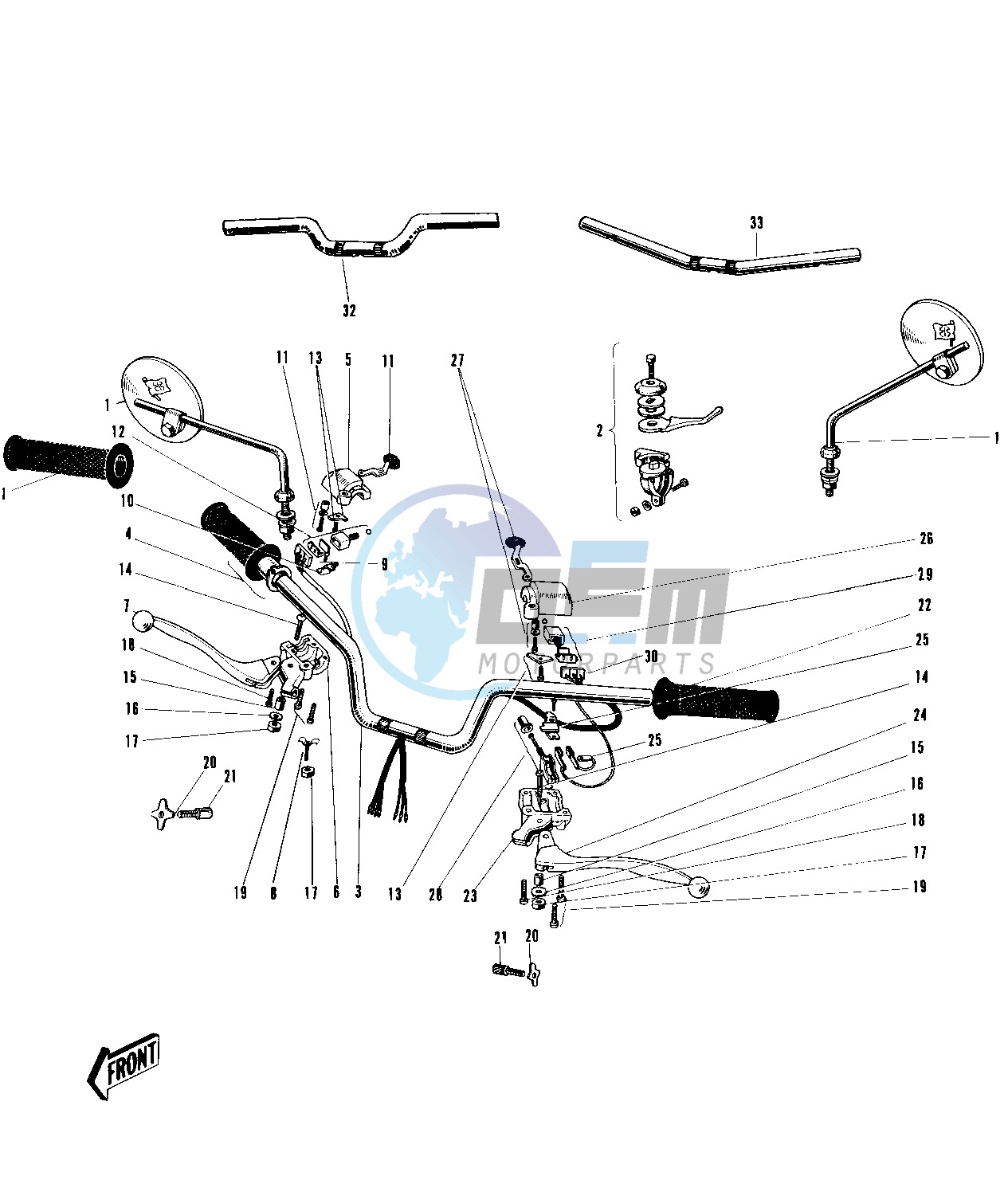 HANDLEBAR -- W2SS_W2TT- - -- LATE PRODUCTION- -