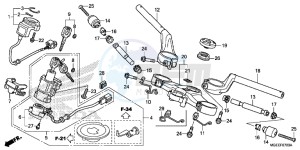 VFR1200FDF VFR1200F Dual Clutch E drawing HANDLE PIPE/ TOP BRIDGE