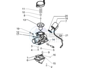 Zip 50 4T drawing Carburetors components