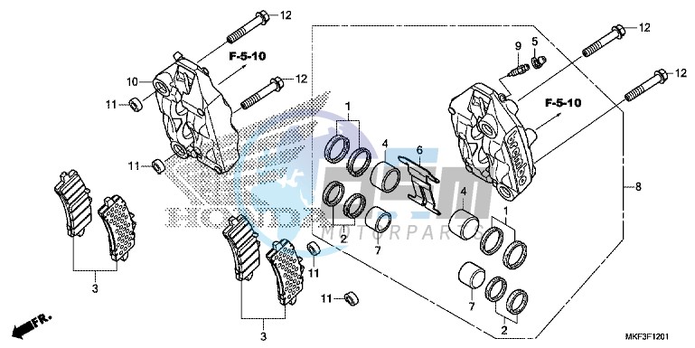 FRONT BRAKE CALIPER (CBR1000S1/ S2)