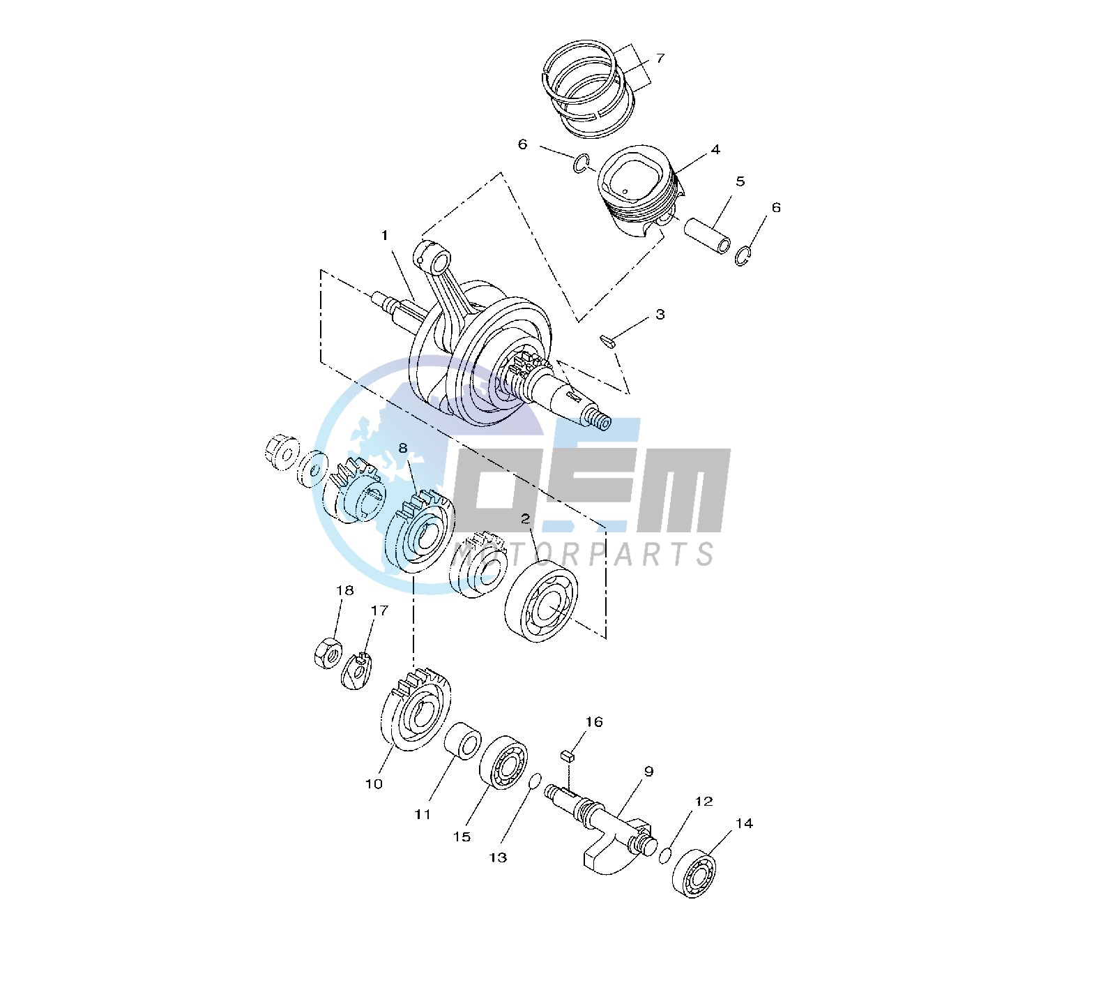 CRANKSHAFT AND PISTON