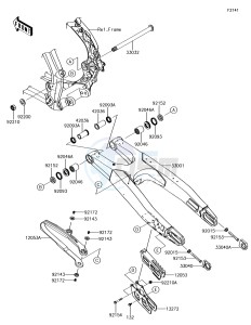 KX250F KX252AJF EU drawing Swingarm