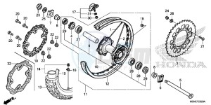 CRF450RG CRF450R Europe Direct - (ED) drawing REAR WHEEL