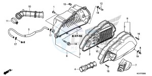 SH125AD SH125i UK - (E) drawing AIR CLEANER