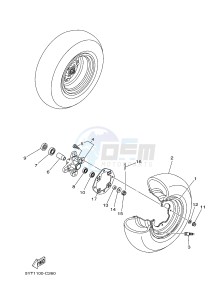 YFM350R YFM350RD RAPTOR 350 (10PA) drawing FRONT WHEEL