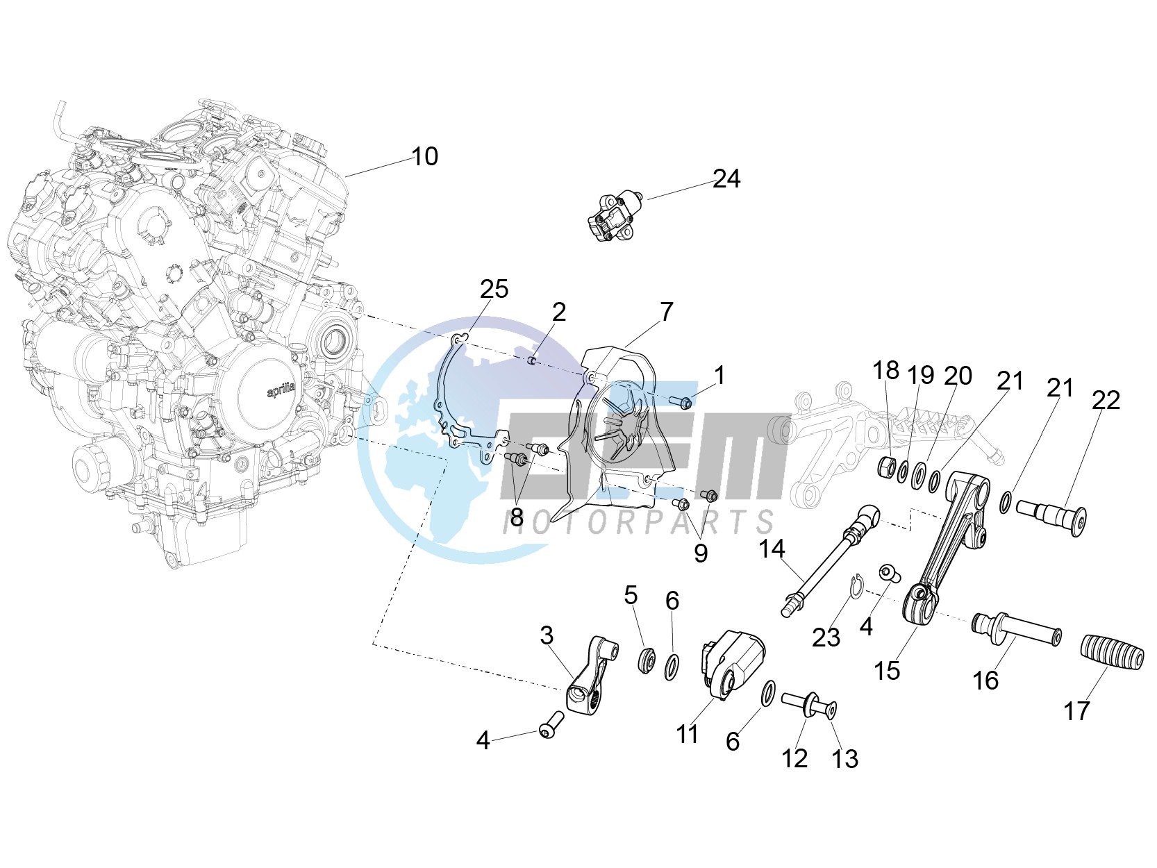 Engine-Completing part-Lever