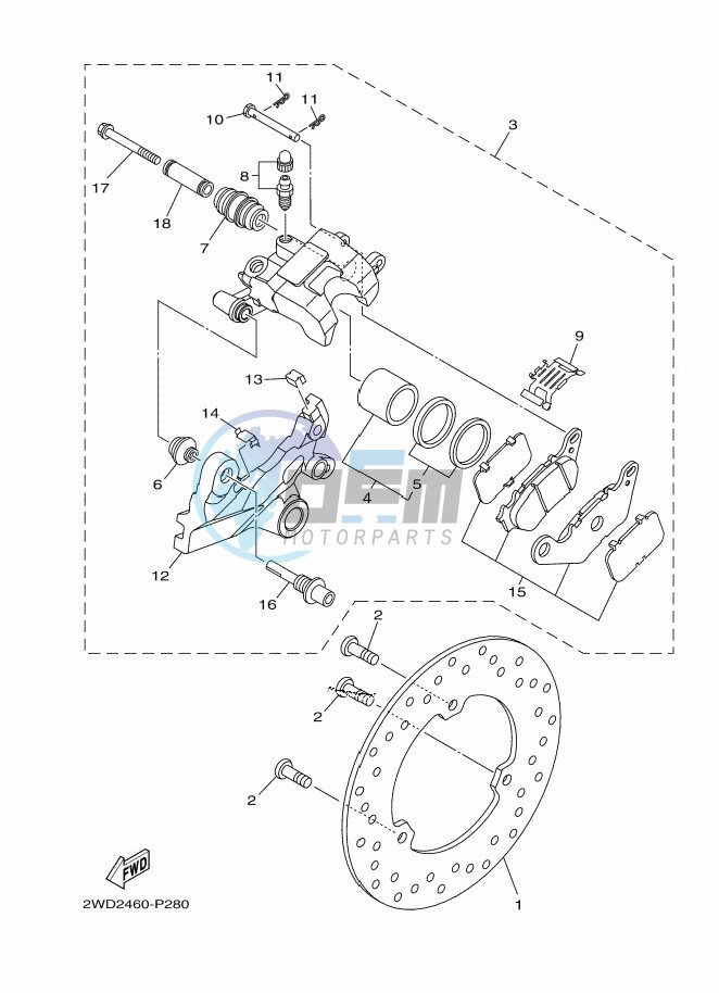 REAR BRAKE CALIPER