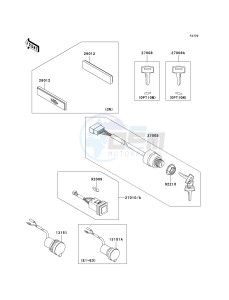 KAF 620 E [MULE 3010 4X4] (E1-E5) [MULE 3010 4X4] drawing IGNITION SWITCH