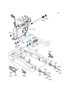 Z800 ABS ZR800FGF UF (UK FA) XX (EU ME A(FRICA) drawing Swingarm