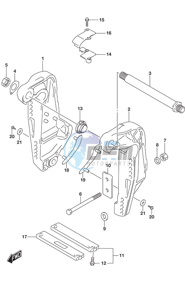 Clamp Bracket w/Transom (L)