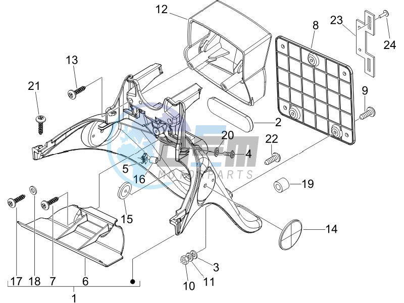 Rear cover - Splash guard