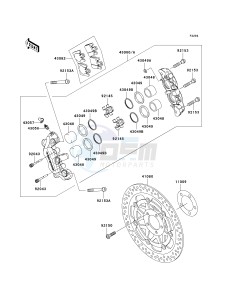 VN 1600 F [VULCAN 1600 MEAN STREAK] (6F) F6F drawing FRONT BRAKE