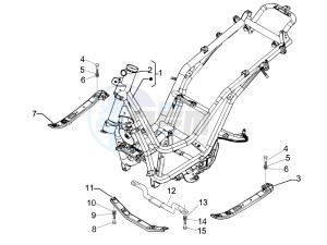 Beverly 400 ie Tourer e3 drawing Frame bodywork