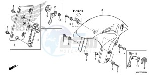 VFR1200FDF VFR1200F Dual Clutch E drawing FRONT FENDER