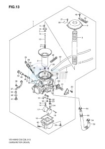 VS1400 (E3-E28) INTRUDER drawing CARBURETOR (REAR)