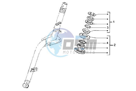 Steering bearing ball tracks