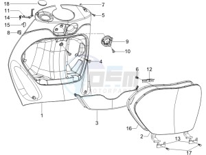 Zip 100 4T 2011-2014 (VieTnam) drawing Front glove-box - Knee-guard panel