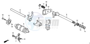 XR200R drawing SHIFT DRUM/SHIFT FORK