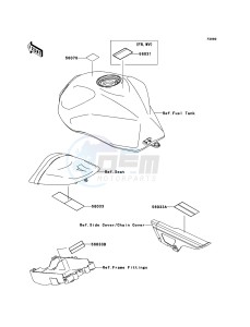 Z750 ZR750J6F FR GB XX (EU ME A(FRICA) drawing Labels