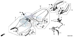 CB500FAE CB500F ABS UK - (E) drawing SEAT/ REAR GRIP