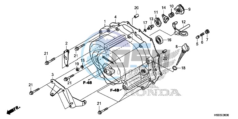 FRONT CRANKCASE COVER (TRX250TM)