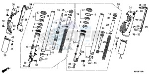 GL1800CF F6C ED drawing FRONT FORK