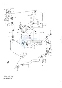 AN400 ABS BURGMAN EU drawing RADIATOR HOSE