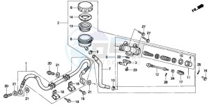 CB750F2 SEVEN FIFTY drawing REAR BRAKE MASTER CYLINDER (CB750F2)