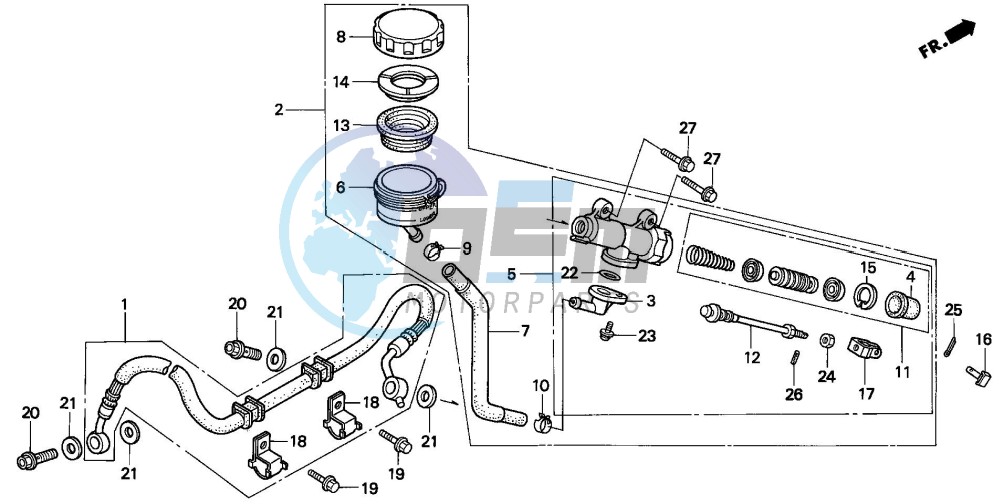 REAR BRAKE MASTER CYLINDER (CB750F2)