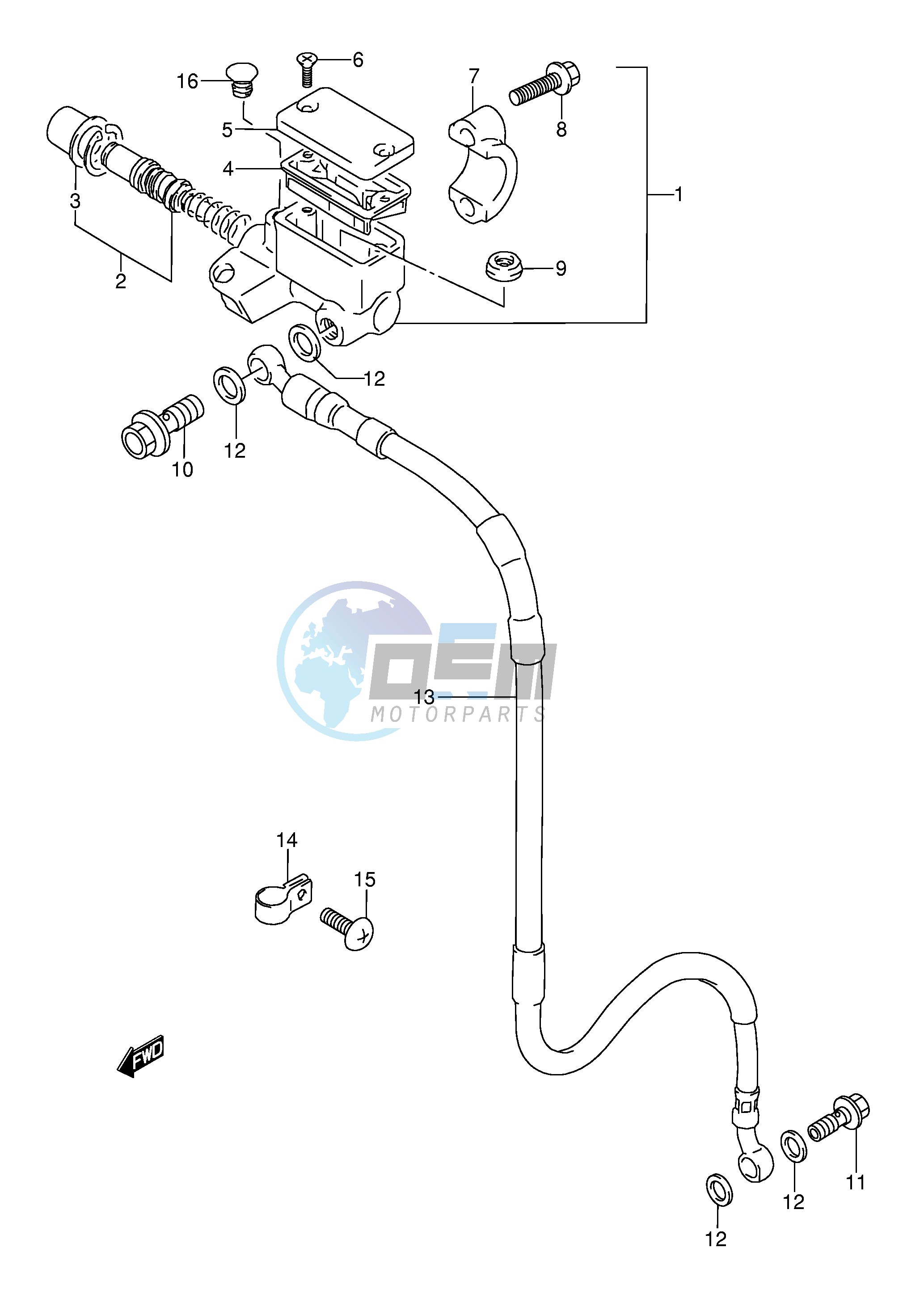 FRONT MASTER CYLINDER (MODEL T E1)