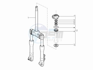 Beverly 350 4t 4v ie e3 Sport Touring drawing Fork steering tube - Steering bearing unit