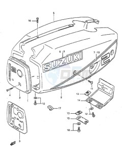 DT 2 drawing Engine Cover (1987 to 1993)