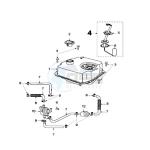 SUM 125 drawing TANK AND BENZINE