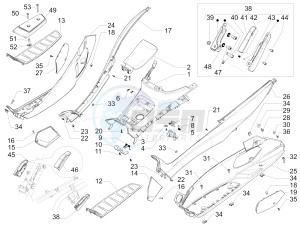 MP3 300 LT Sport ABS drawing Central cover - Footrests