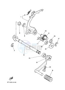 DT125 (3TTP) drawing SHIFT SHAFT