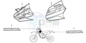 XR400R drawing MARK (XR400RX/Y)