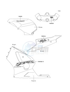 ZX 1200 A [NINJA ZX-12R] (A1) [NINJA ZX-12R] drawing DECALS-- GREEN- -