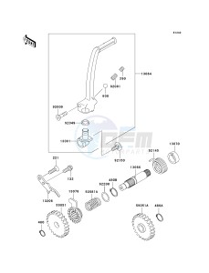 KX 100 A [KX100 MONSTER ENERGY] (A6F - A9FA) D8F drawing KICKSTARTER MECHANISM