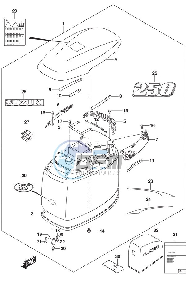 Engine Cover (Matte Black) DF 250S