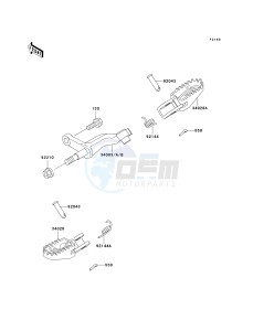 KLX 300 A [KLX300R] (A2-A6) [KLX300R] drawing FOOTRESTS