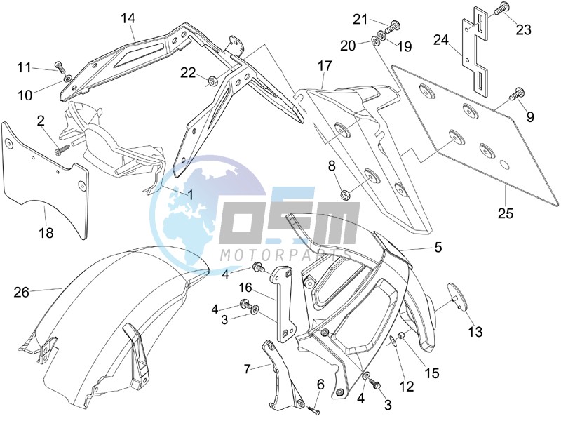 Rear cover - Splash guard