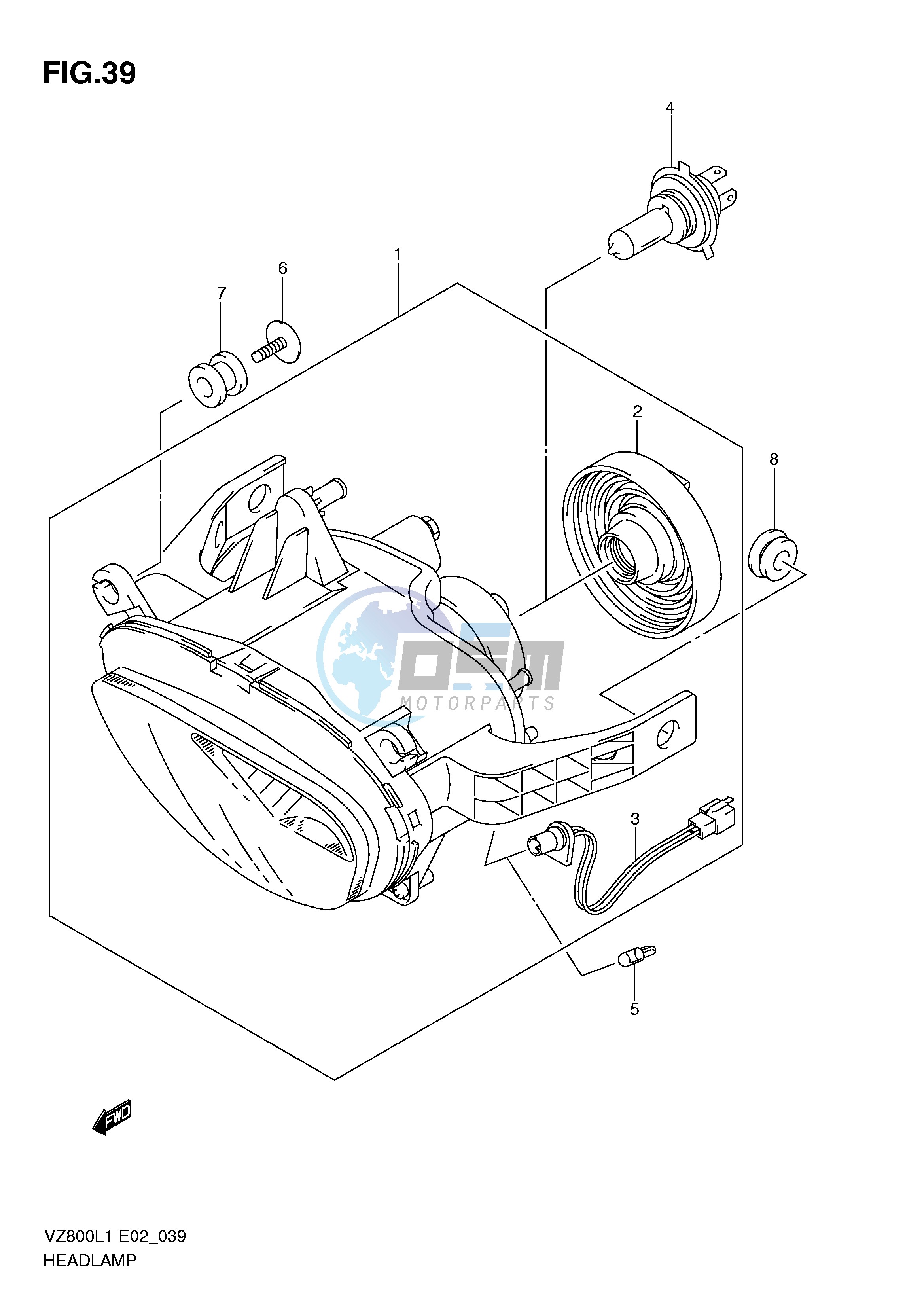 HEADLAMP ASSY (VZ800UEL1 E19)