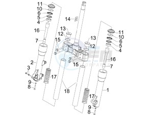 Beverly 500 Cruiser e3 2007-2012 drawing Fork components (Kayaba)